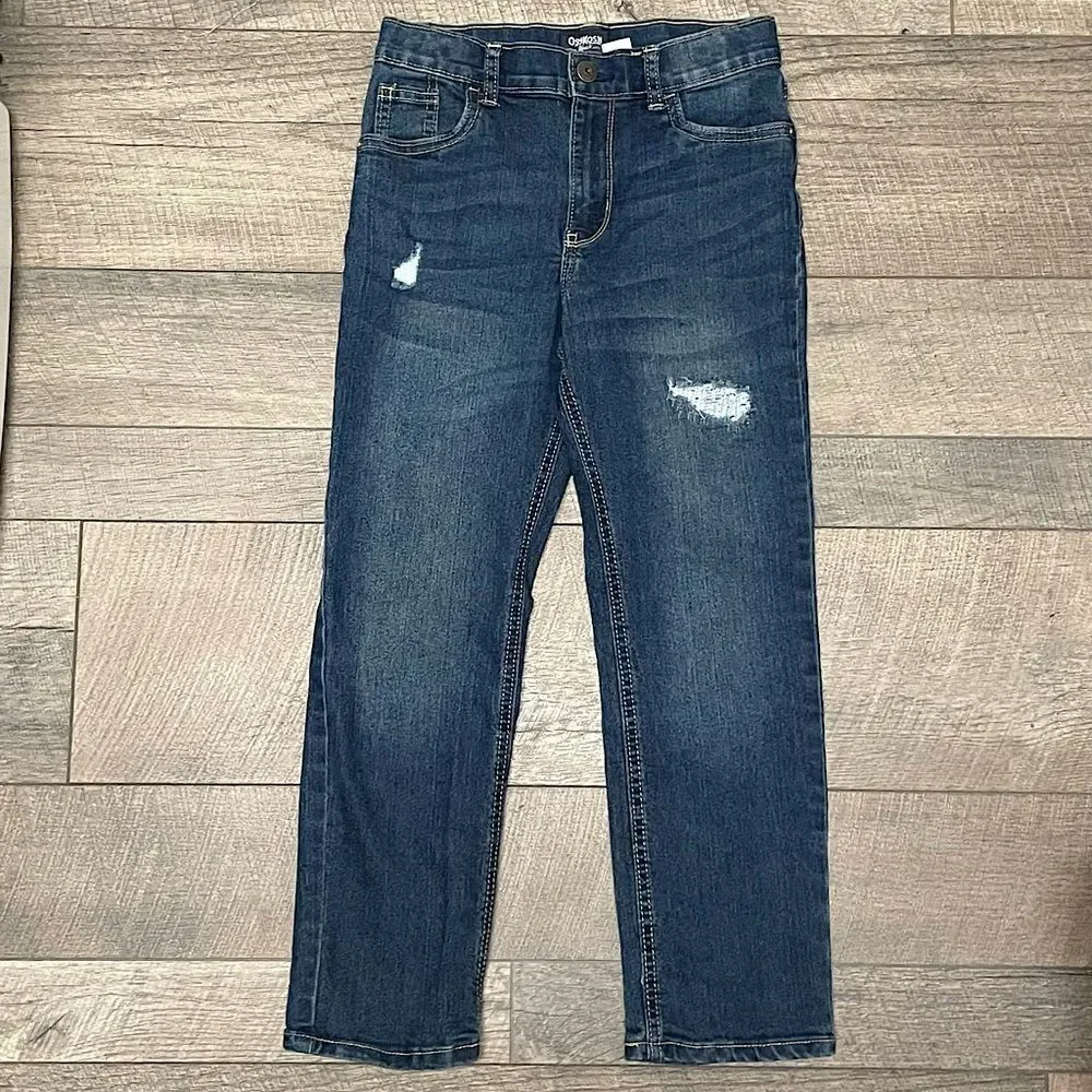 NEW! Oshkosh Boys Distressed Straight Leg Jeans. Size 8A.